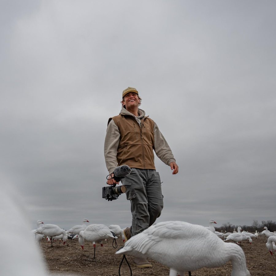 Jake of Central Vortex Outfitters filming in the field